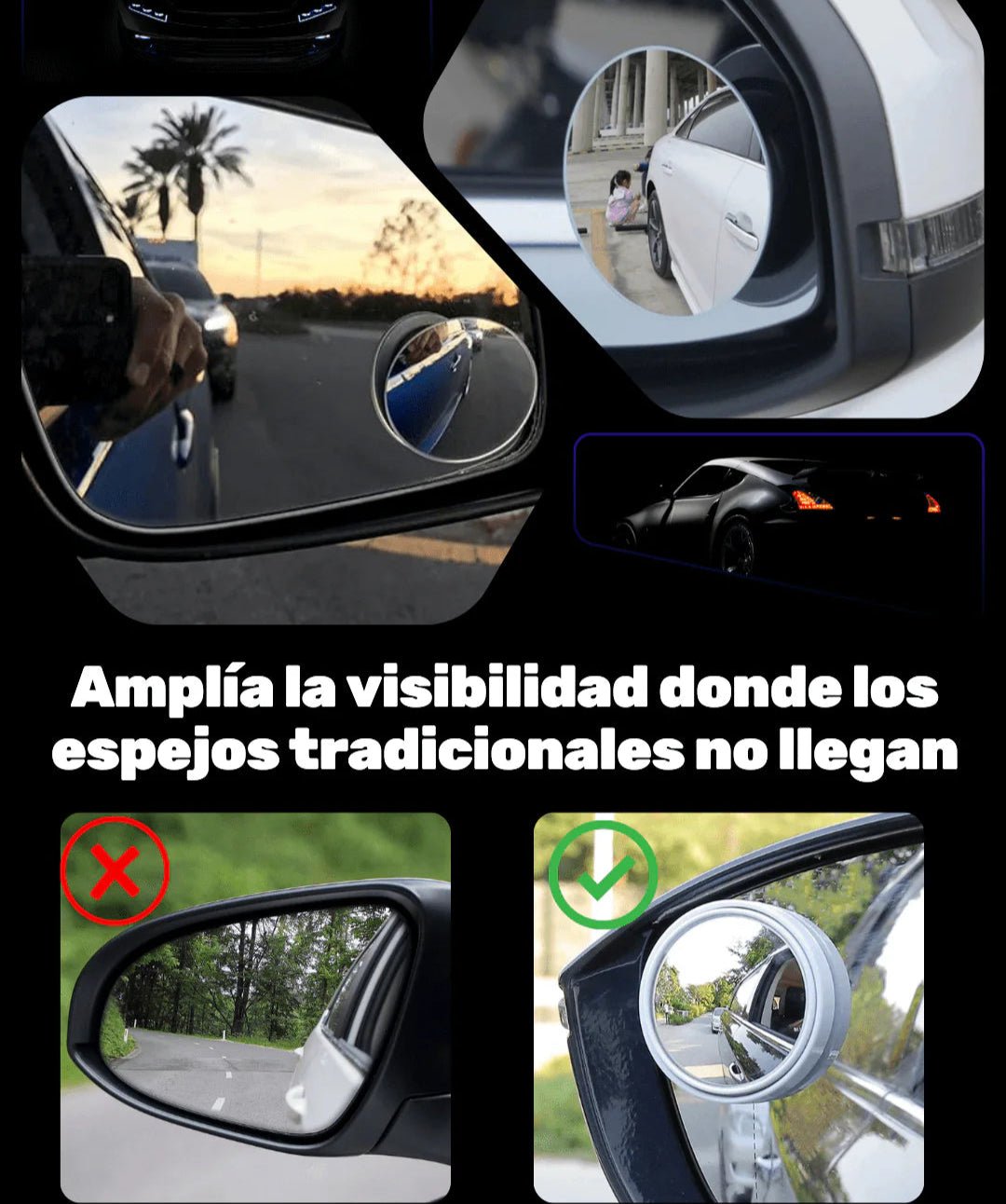 Espejo para punto ciego del retrovisor | X 2 UNIDADES - TodoBacano